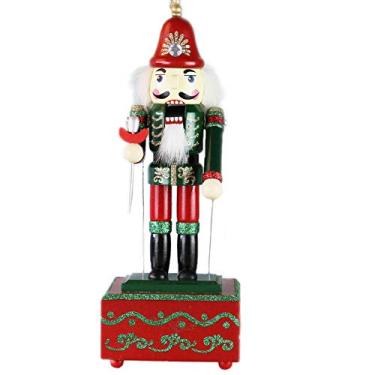 Imagem de ZaH 12 polegadas enfeite de Natal Quebra-Nozes Caixa de música de madeira Decorações de Natal Presentes Quebra-Nozes Fantoches, Conductor, 12" 320mm