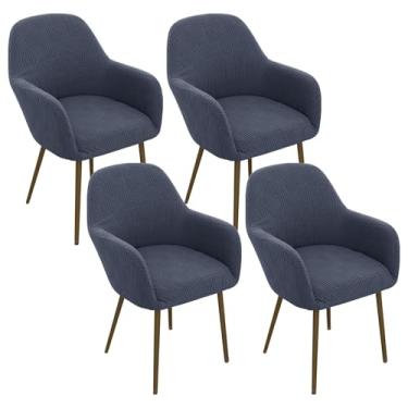 Imagem de Eco-Ancheng Capas de cadeira de jantar curvadas para cadeiras de jantar, capas para cadeiras de jacquard, giratória, 4 peças, protetor de cadeira de escritório, sala de estar, vaidade, quarto, 02