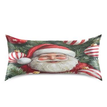 Imagem de Blueangle Linda fronha de cetim de Papai Noel para cabelo e pele, fronha de seda, tamanho king (50,8 x 101,6 cm) - fronhas de cetim com fecho de envelope (556)