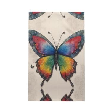 Imagem de XLLingL Toalhas de cozinha tipo waffle com estampa de borboleta arco-íris, panos de prato de microfibra, para decoração e limpeza de cozinha - 1 peça