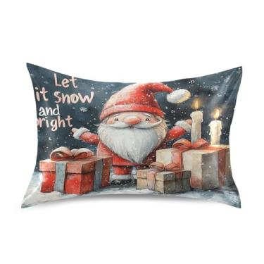 Imagem de Blueangle Linda fronha de cetim gnomo para cabelo e pele, fronha de seda, tamanho Queen (50,8 x 76,2 cm) - Capas de almofada de cetim refrescantes com fecho de envelope (412)