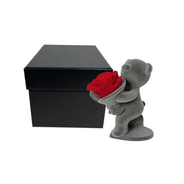 Imagem de Nuoyunova Conjunto de ursinho de pelúcia e flor de sabão, o melhor presente de dia dos namorados para ela. Conjunto perfeito de aniversário e presente "apenas porque" para namorada e esposa.