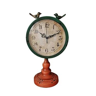 Imagem de pcagfaajmh Relógio de manto, sala de estar, relógio de mesa, retrô, para casa, quarto, mudo, ferro forjado, relógio de mesa, relógio de mesa vintage