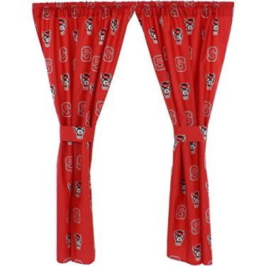 Imagem de College Covers Conjunto de painéis de cortina Everything Comfy North Carolina State Wolfpack, 2 painéis, 2 laços correspondentes, 107 cm de largura por 160 cm de comprimento