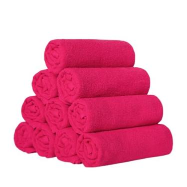 Imagem de Kit 5 Toalhas Lavabo para Manicure e Pedicure em Algodão, uso em salão, spa e lavabo doméstico (5 PINK)