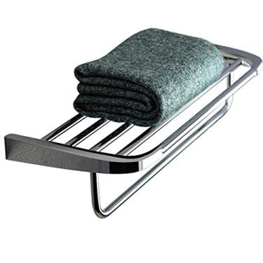 Imagem de Toalheiro de banheiro toalheiro montado na parede com prateleira toda perfuração de bronze (tamanhos: 53,5 cm 63,5 cm) (53,5 x 22,5 x 11,2 cm)