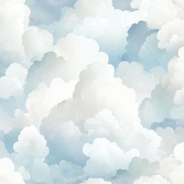 Imagem de Papel de parede céu nuvem descasque e cole azul claro branco nublado papel de parede para quarto berçário quarto crianças capa de teto nuvens azuis pastel papel de contato mural autoadesivo 44,5 x 203