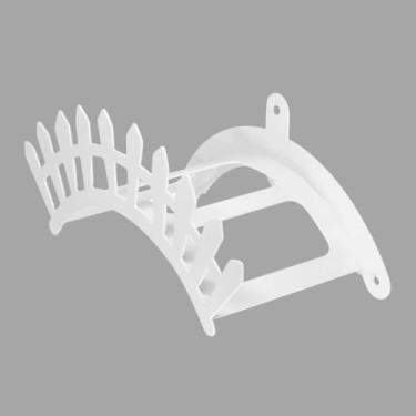Imagem de Suporte decorativo em aço para mangueira para jardins/pátios, estruturas de aço para montagem na parede, estilo cerca(Branco)