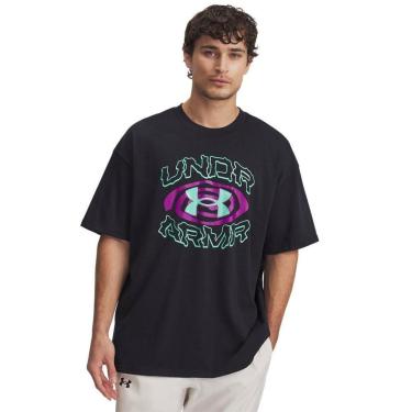 Imagem de Camiseta de Basquete Under Armour Hoops Hoopnotic Masculina 2GG Preto-Masculino
