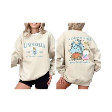Imagem de Disney princesa moletom cinderela moletom est 1950 um reino longe mole