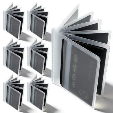 Imagem de XLIUAX 6 pacotes com 6 páginas transparentes para carteira, porta-cartões de plástico, porta-cartões de crédito, porta-fotos, porta-fotos, para homens e mulheres, B, Inserção da carteira