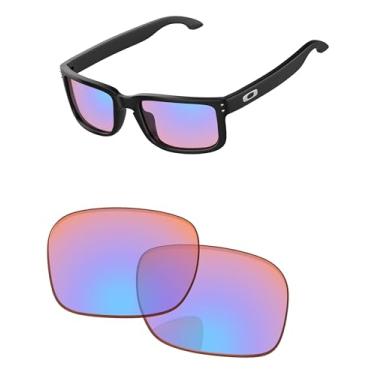 Imagem de PapaViva Lentes de substituição para óculos de sol Oakley Holbrook OO9102, Trilha laranja, Holbrook