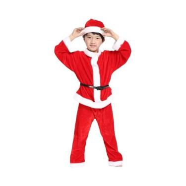 Imagem de Fantasia De Papai Noel Vermelha Para Crianças, Conjunto De Cosplay Par