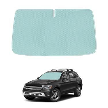 Imagem de Wiblooter Capa de para-brisa de para-sol para carro adequada para Mercedes Benz GLC GLC 300 GLC300 GLE GL ML CLS SL S S56 Classe dobrável portátil bloqueio UV proteção interior para redução de calor