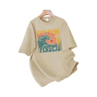 Imagem de Camiseta De Algodão Feminina De Verão Solta Com Decote Redondo, Top Co