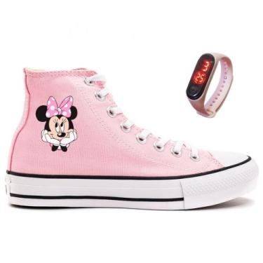 Imagem de Tênis Star Novo Botinha Minnie Mouse Disney Com Relógio Lançamento, Ro