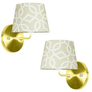 Imagem de Kit 2 Arandela Dourado De Cupula Tradicional Elos Bege - MARRYLUZ