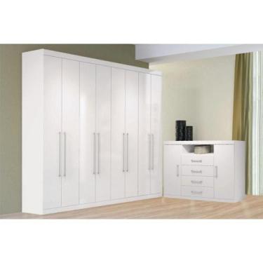 Imagem de Guarda Roupa Master 8.4 + Cômoda Master 2.4 Branco - Santos Andirá