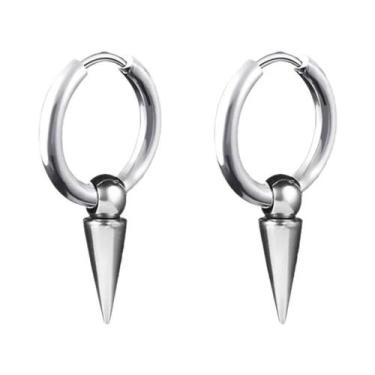 Imagem de Brincos De Argola Masculinos Punk Em Aço Inoxidável, Joias De Orelha G