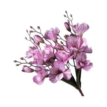 Imagem de Flores Artificiais De Magnólia Para Decoração De Casa, Buquê De Casame