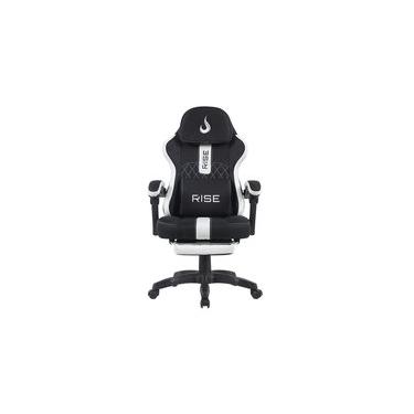 Imagem de Cadeira Gamer Rise Mode Z11, Ângulo Ajustável, Tecido, Preto e Branco - RM-CG-Z11-BW