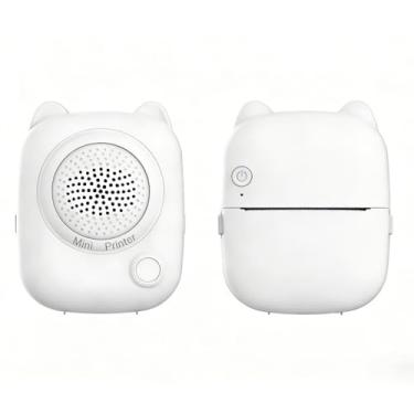 Imagem de Impressora térmica inteligente de IA recarregável, controlada por voz portátil com aplicativo móvel atualizável, Q&A/geração de fotos/auxílios de estudo/alarme e localização, 2 rolos de adesivos