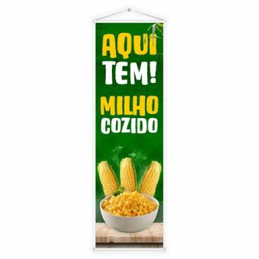 Imagem de Banner Faixa Lona Aqui Tem Milho Cozido Barraca Venda Verão Quiosque P