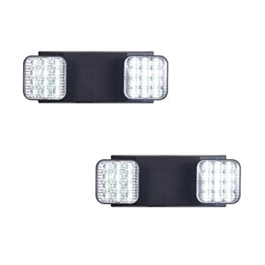 Imagem de TANLUX Luzes de emergência LED com bateria reserva, luzes de emergência comerciais ajustáveis de duas cabeças, certificação UL, AC 120/277V, luminárias de saída de emergência com fio para empresas