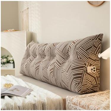 Imagem de Travesseiro triangular grande para leitura na cama | Almofada de suporte de cabeceira | Posicionamento confortável do encosto | Ideal para sentar na cama | Tamanho de 120 cm