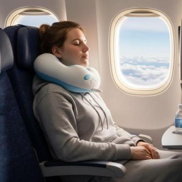 Imagem de Protetor De Pescoço Para Bebê Segurança Em Viagens Carro - Tibaby, Azu