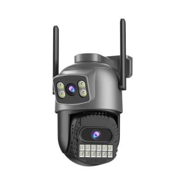 Imagem de Câmera IP Externa Sem Fio 6K 12MP Com Detecção Humana Por IA, 3 Lentes