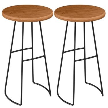 Imagem de Kit 2 Mesas Bistrô Bar Alta Estrutura Ravi D01 Peroba Rosa