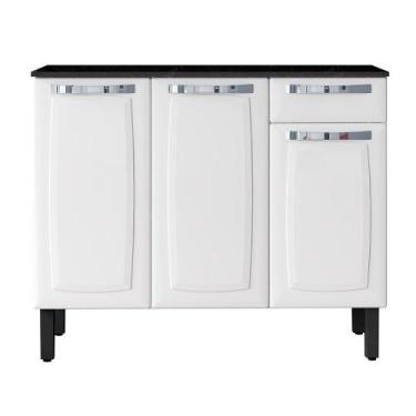 Imagem de Balcão Itatiaia Rose 3 Portas 1 Gaveta Com Tampo, Branco