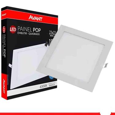 Imagem de Plafon Led Luminaria Painel Teto 18w Avant Bivolt 22x22 Embutir