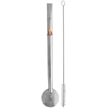 Imagem de Bomba De Chimarrão Tereré Aço Inox 23cm Com Rosca Pingente - Ditreviso