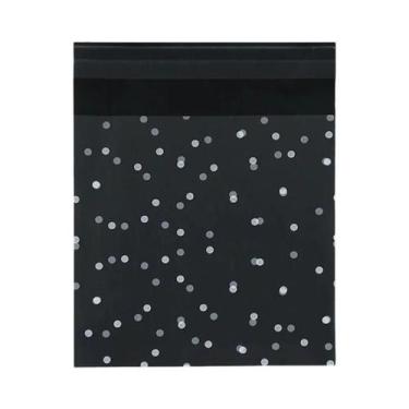 Imagem de Sacos De Celofane Plástico Com Bolinhas 100un. Autoadesivos Transparen