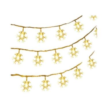 Imagem de Luzes De Natal LED Em Forma De Floco De Neve, Guirlanda De Fadas Para 