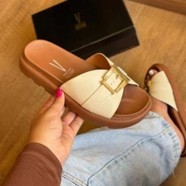 Imagem de Papete Vizzano Detalhe Fivela 6510.130 - Branco Off-Feminino