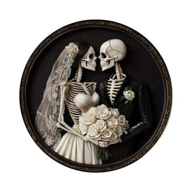 Imagem de Prato Vintage Floral Azul E Branco Com Esqueleto, Decoração Plana 2D E