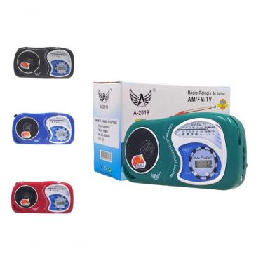 Imagem de Rádio Portátil Retro Fm/am Com Relógio Digital