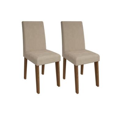 Imagem de Kit 2 Cadeiras De Cozinha Milena 2 Un Savana Nature Suede Nude Bege Cimol