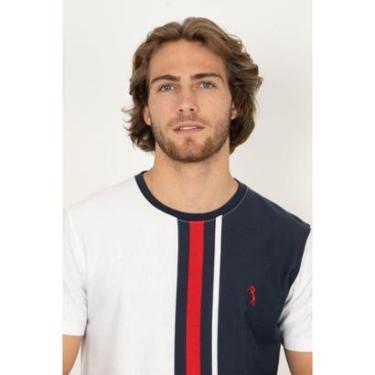 Imagem de Camiseta Listrada Aleatory Polite Branca-Masculino