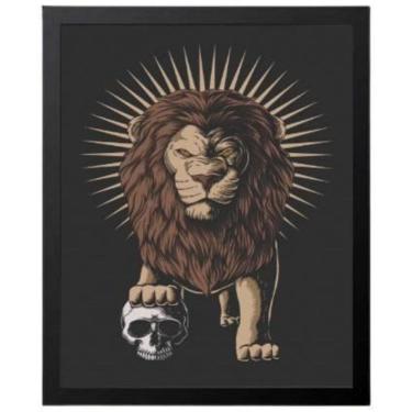 Imagem de Quadro Decorativo Leão Com Caveira 34X23Cm