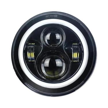 Imagem de Farol LED De 7 Polegadas Para Motocicleta Com DRL E Olhos De Anjo Para