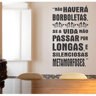 Imagem de Adesivo Decorativo De Parede Frase Não Haverá Borboletas..