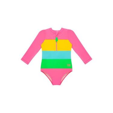 Imagem de Maiô Manga Longa Pingo de Alegria PG40 Infantil Zíper Proteção Solar U