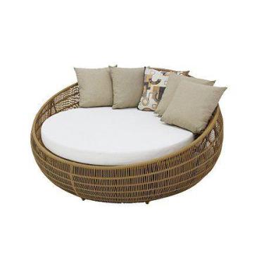 Imagem de Chaise Concha Redonda Fibra Sintética Varanda Piscina 1,80m Trama em C