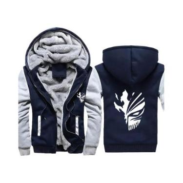 Imagem de Jaqueta De Lã Masculina Estilo Anime Bleach Com Capuz E Zíper, Grossa 