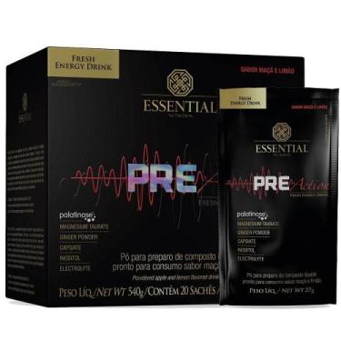 Imagem de Pre-Action Energy Drink 27G (540G) 20Un Essential Maçã - Essential Nut