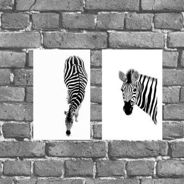 Imagem de Kit 2 Placas Decorativas Zebra 18x27cm